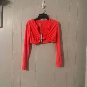 Women's Neon Orange Long Sleeve Top size small